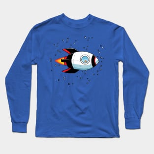 Goldfish Rocket ship and stars Long Sleeve T-Shirt